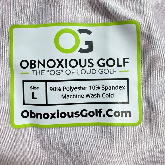 Obnoxious Golf Polo Shirt Men's L All Over Print Monkey Apes Performance Stretch - Picture 5 of 9